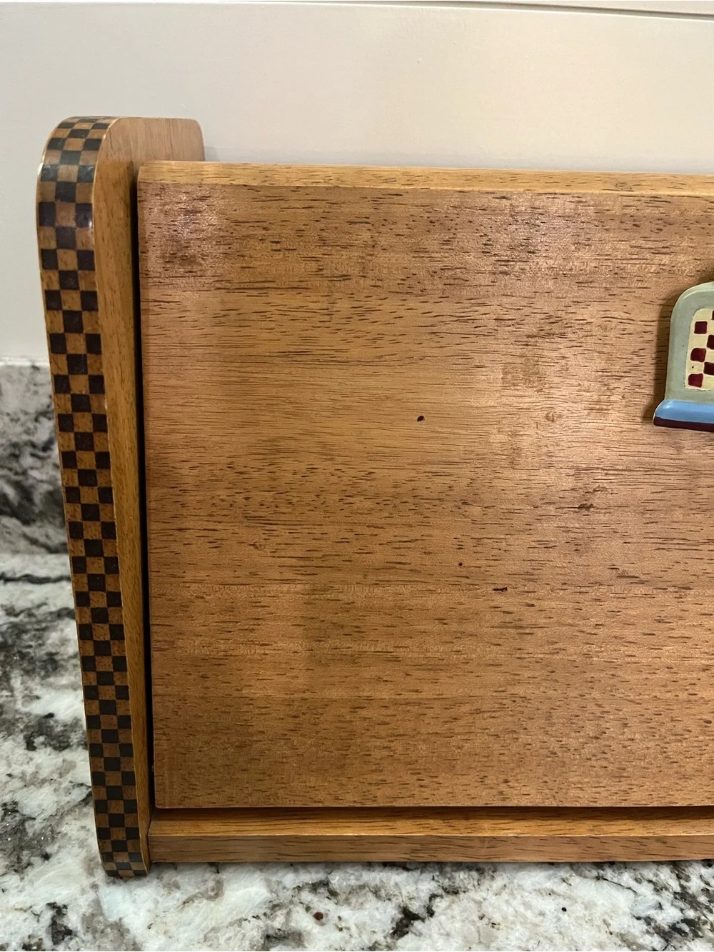 80s-90s Vintage Wooden Bread Box